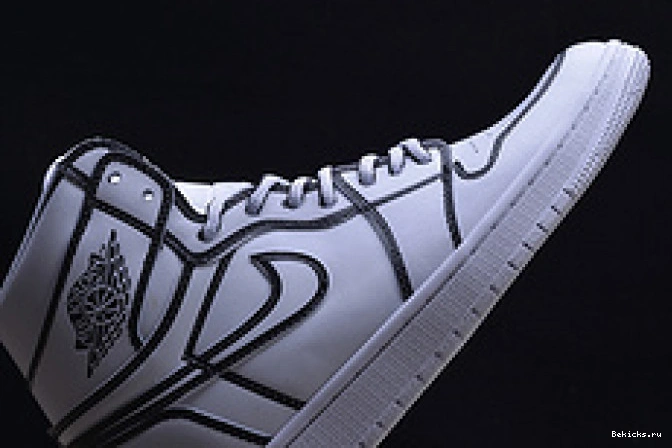 Cheap BK jordan hand-painted 3d pencil” nike mens retro air “comic 1 aa4724-110 white 1203